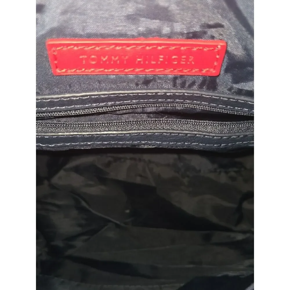 Tommy Hilfiger Navy and Cream Monogram Satchel